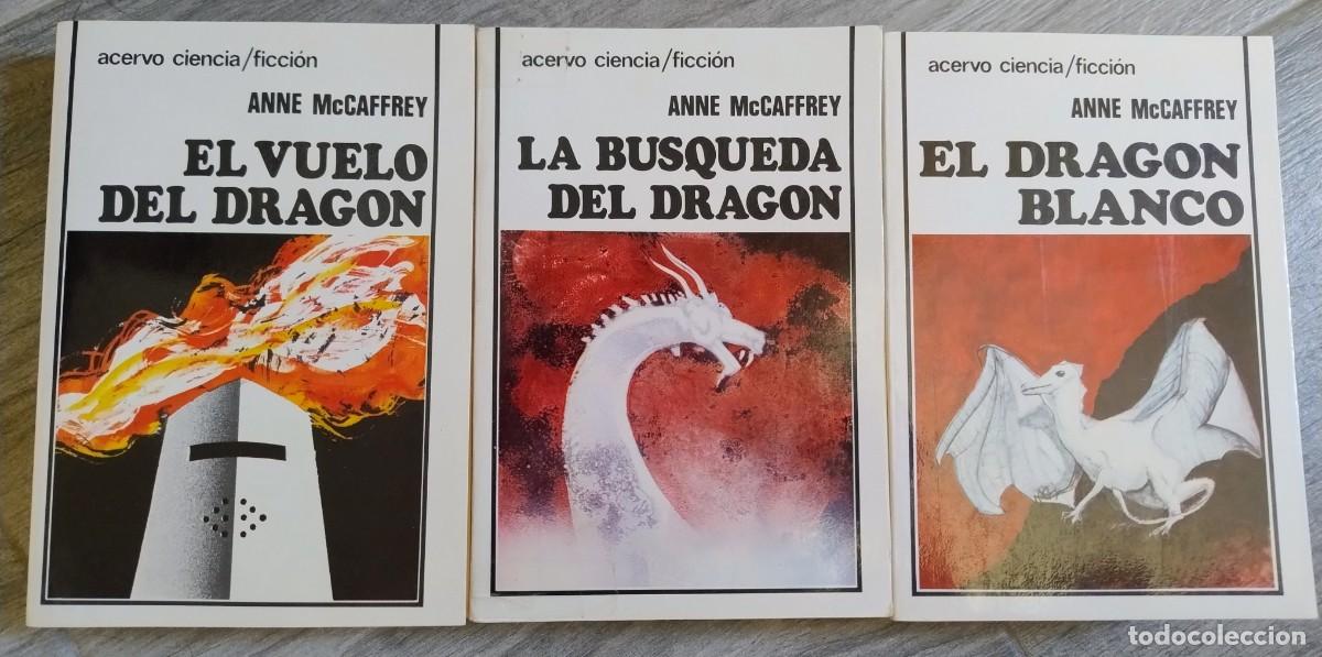 Livros em segunda m&atilde;o: El vuelo del drag&oacute;n + La b&uacute;squeda del drag&oacute;n + El drag&oacute;n blanco. Anne McCaffrey.