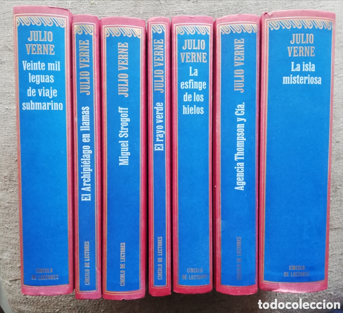Libros de segunda mano: Lote Julio Verne. Colecci&oacute;n C&iacute;rculo de lectores. 7 tomos