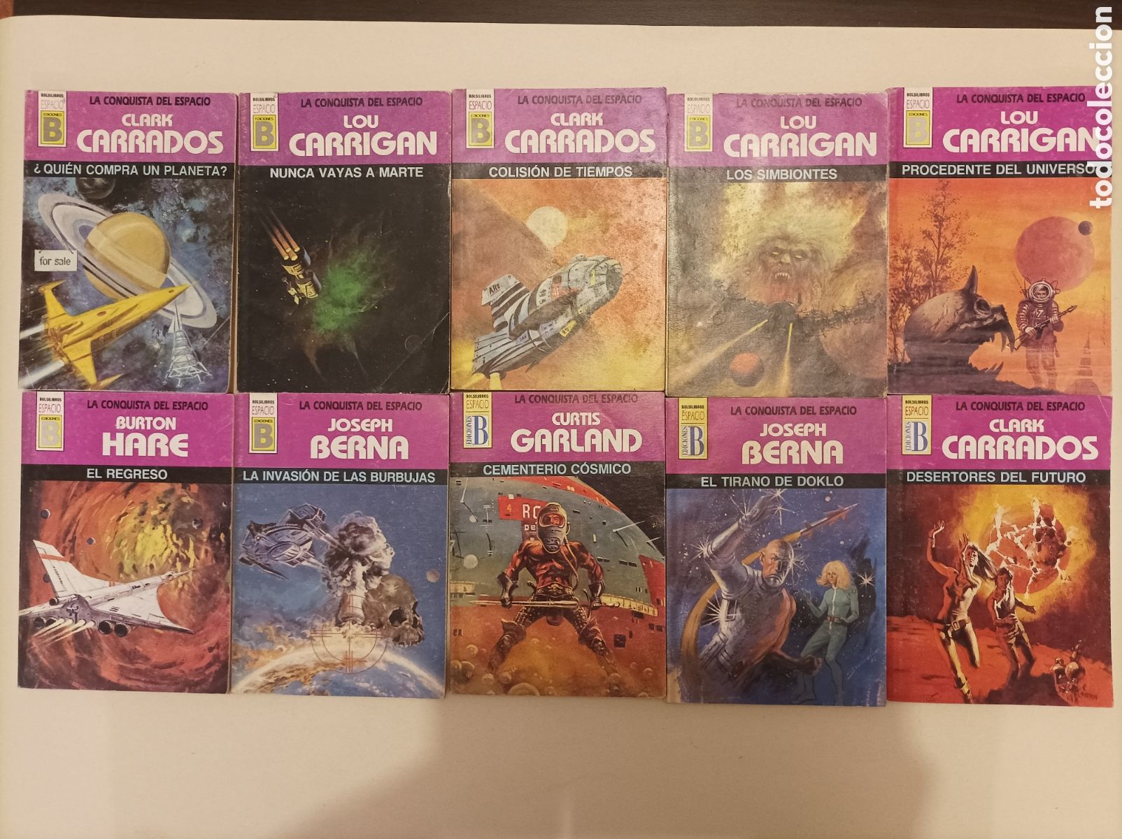 Libros de segunda mano: La conquista del espacio. Ediciones B. Lote 10 libros. Clark Carrados, Lou Carrigan, Joseph Berna...