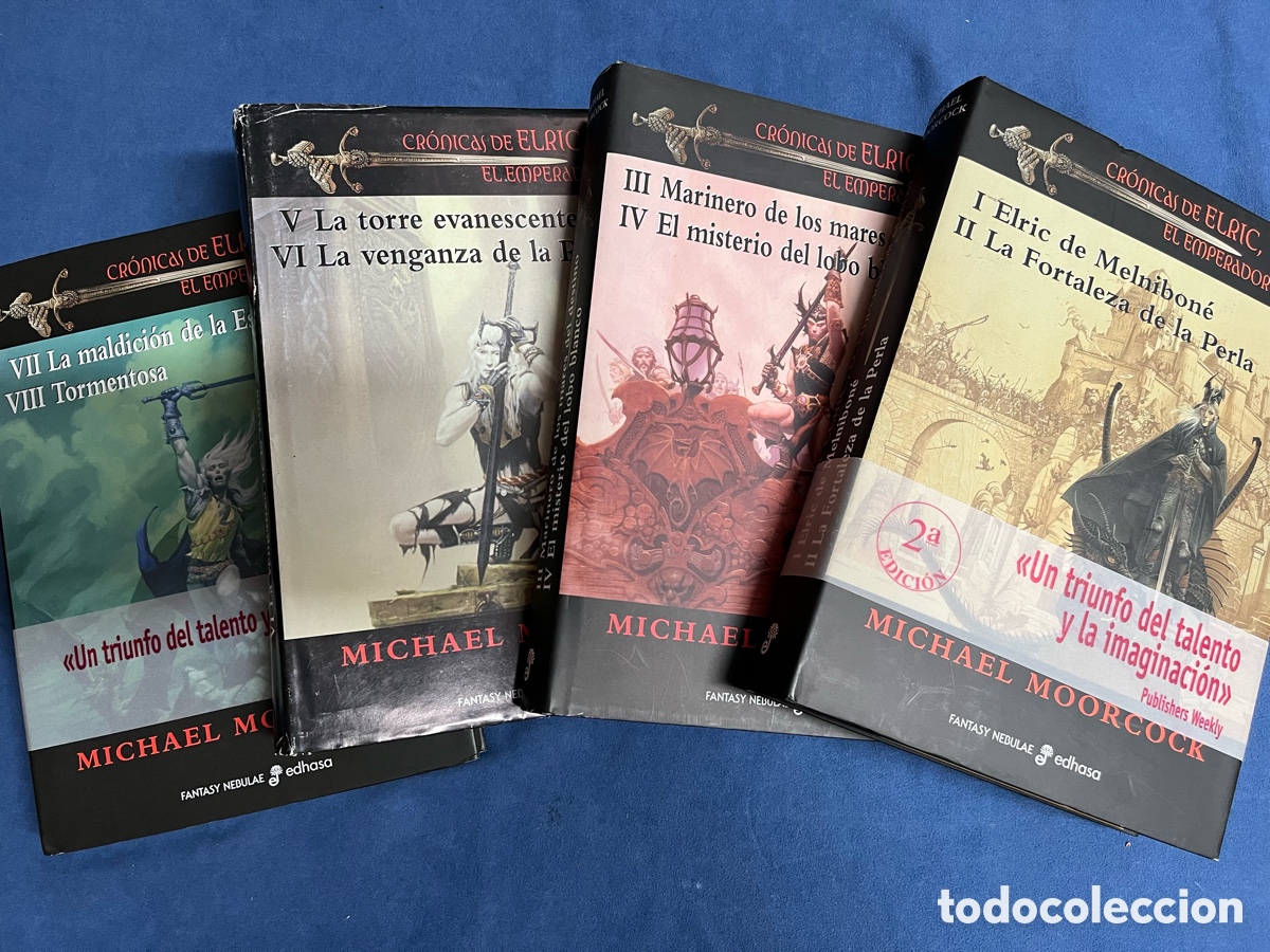 Libros de segunda mano: CR&Oacute;NICAS DE ELRIC, el Emperador albino (obra completa). Michael Moorcock. EDHASA Fantasy Nebulae