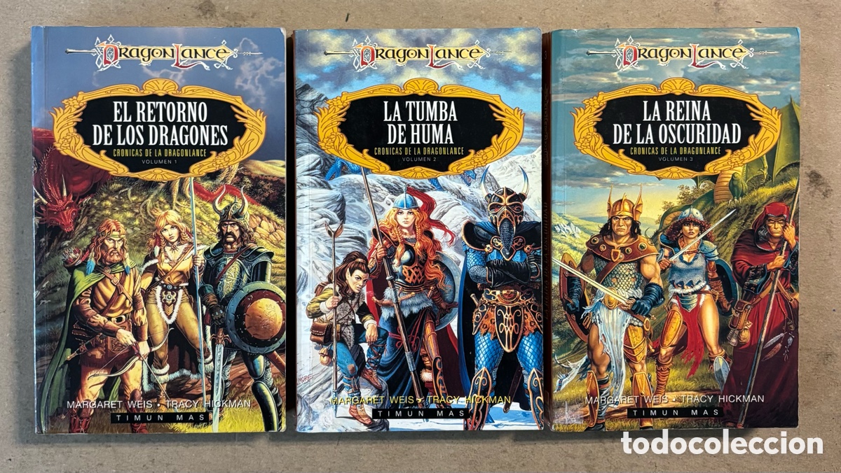 Libros de segunda mano: CR&Oacute;NICAS DE LA DRAGONLANCE. 3 VOL&Uacute;MENES. MARGARET WEIS Y TRACY HICKMAN. TIMUN MAS 1998