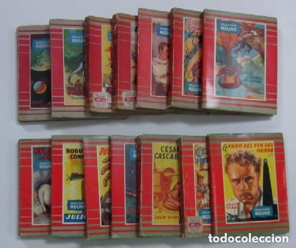 Libros de segunda mano: LOTE DE 14 NOVELAS DE JULIO VERNE - COLECCION MOLINO
