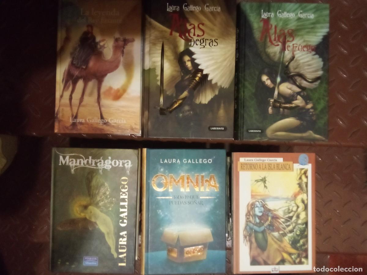 Libros de segunda mano: LOTE LAURA GALLEGO ALAS DE FUEGO NEGRAS, LEYENDA REY ERRANTE, OMNIA, MANDRAGORA, RETORNO ISLA BLANCA