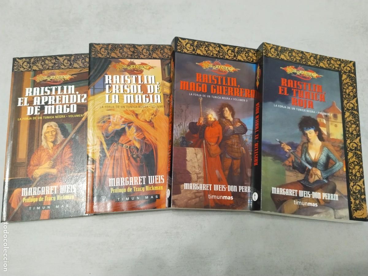 Libros de segunda mano: LA FORJA DE UN TUNICA NEGRA, 4 TOMOS COMPLETA, RAISTLIN T&Uacute;NICA DRAGONLANCE TIMUN MAS