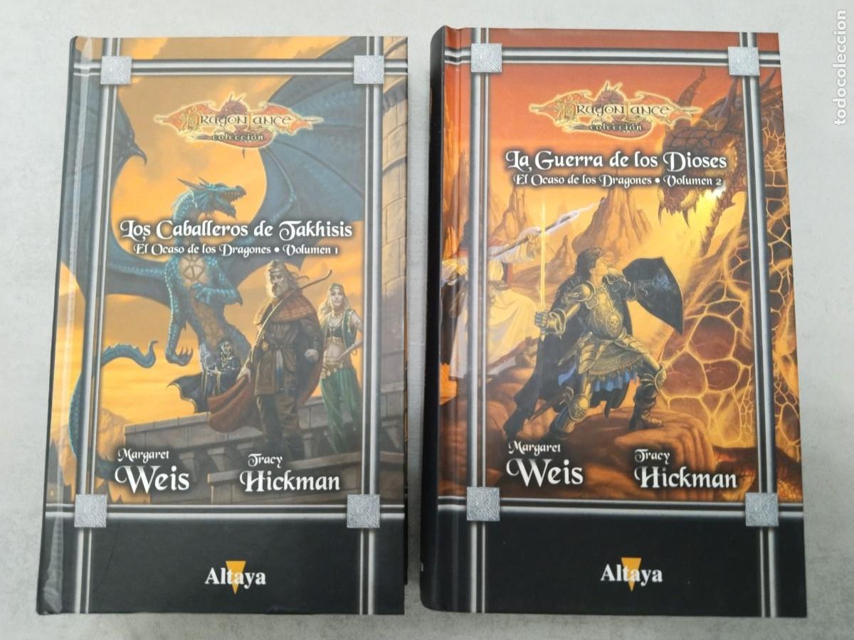 Libros de segunda mano: EL OCASO DE LOS DRAGONES COMPLETA, CABALLEROS TAKHISIS GUERRA DIOSES DRAGONLANCE ALTAYA