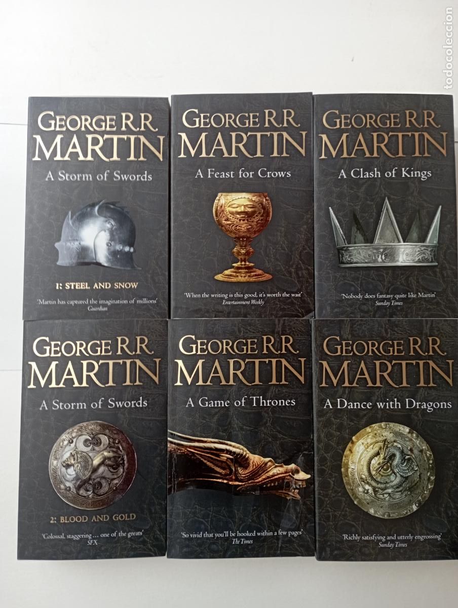 Libri di seconda mano: GEORGE R.R. MARTIN - A CLASH OF KINGS, A FEAST FOR CROWS, A STORN OF SWORDS, A DANCE WITH DRAGONS,