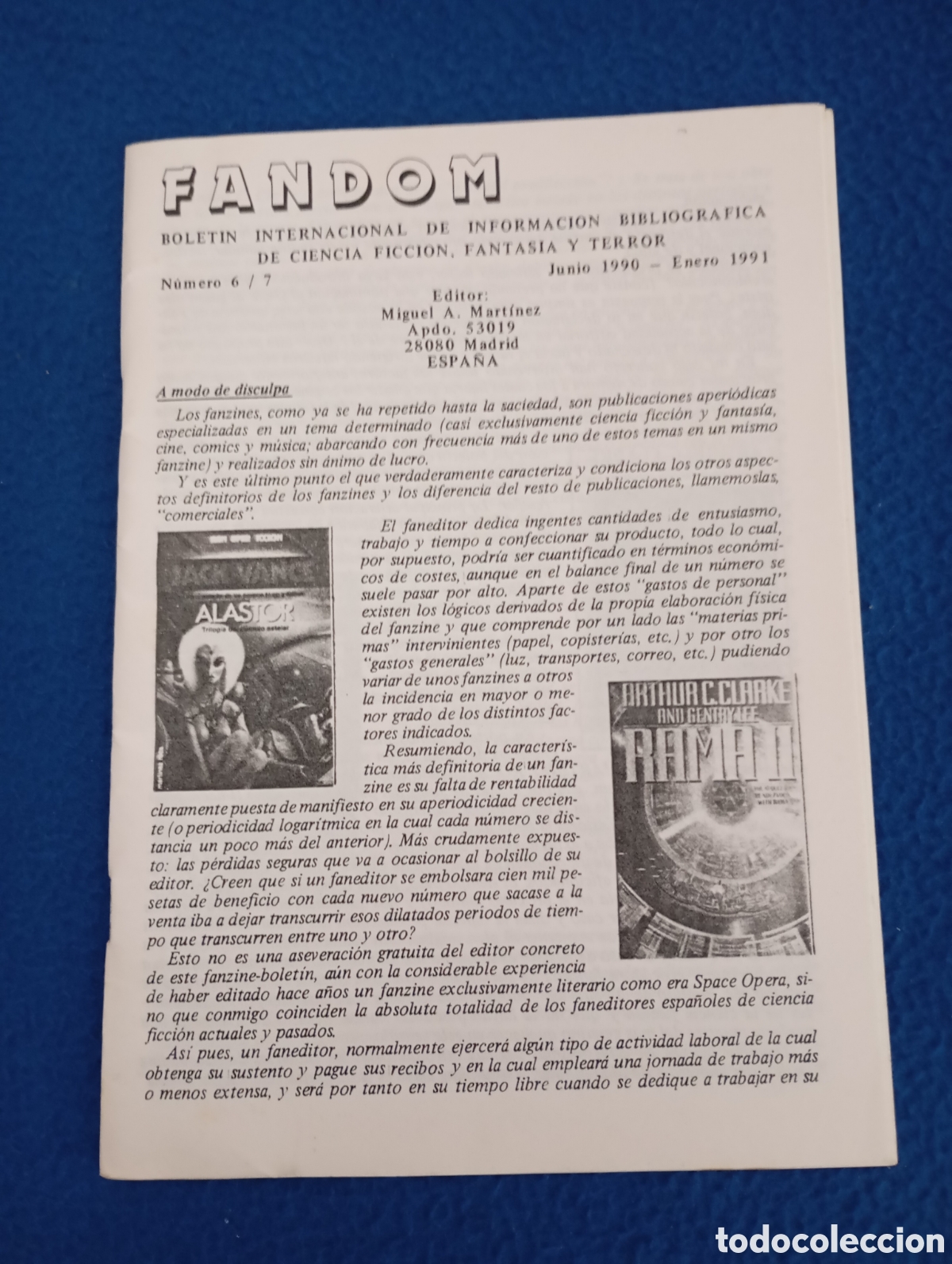 Second hand books: FANDOM - Boletin internacional de informaci&oacute;n bibliogr&aacute;fica de ciencia ficci&oacute;n, fantas&iacute;a y terror