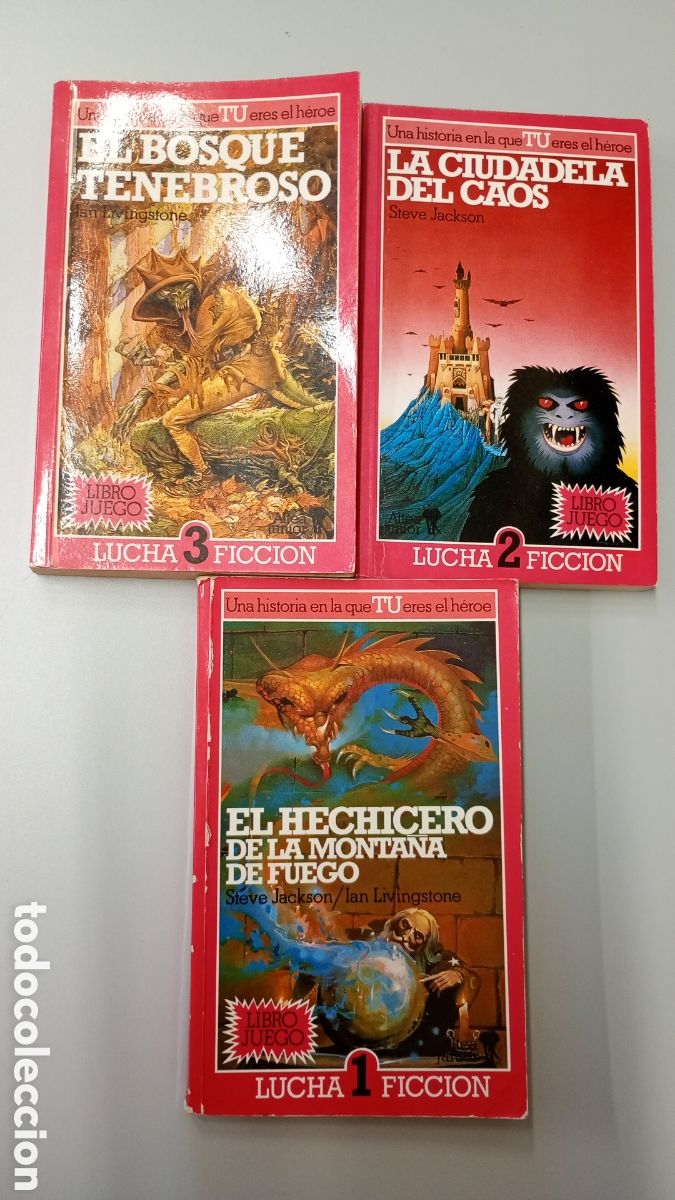Libros de segunda mano: Lote Altea Junior Lucha Ficci&oacute;n 1 a 3: Ian Livingstone y Steve Jackson (1a y 4a edicion)