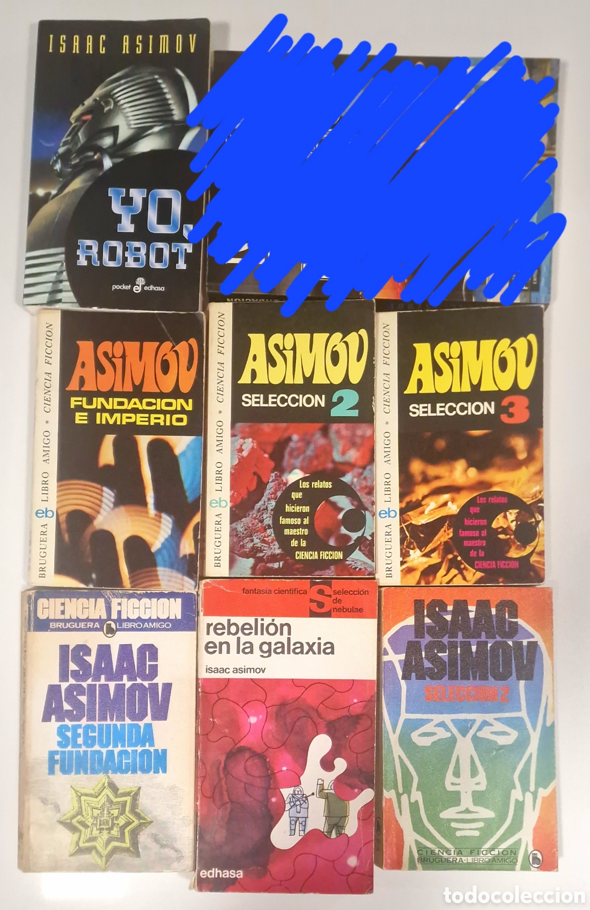 Libri di seconda mano: 6 libros Isaac Asimov (Fundaci&oacute;n, Yo, Robot, Selecci&oacute;n)