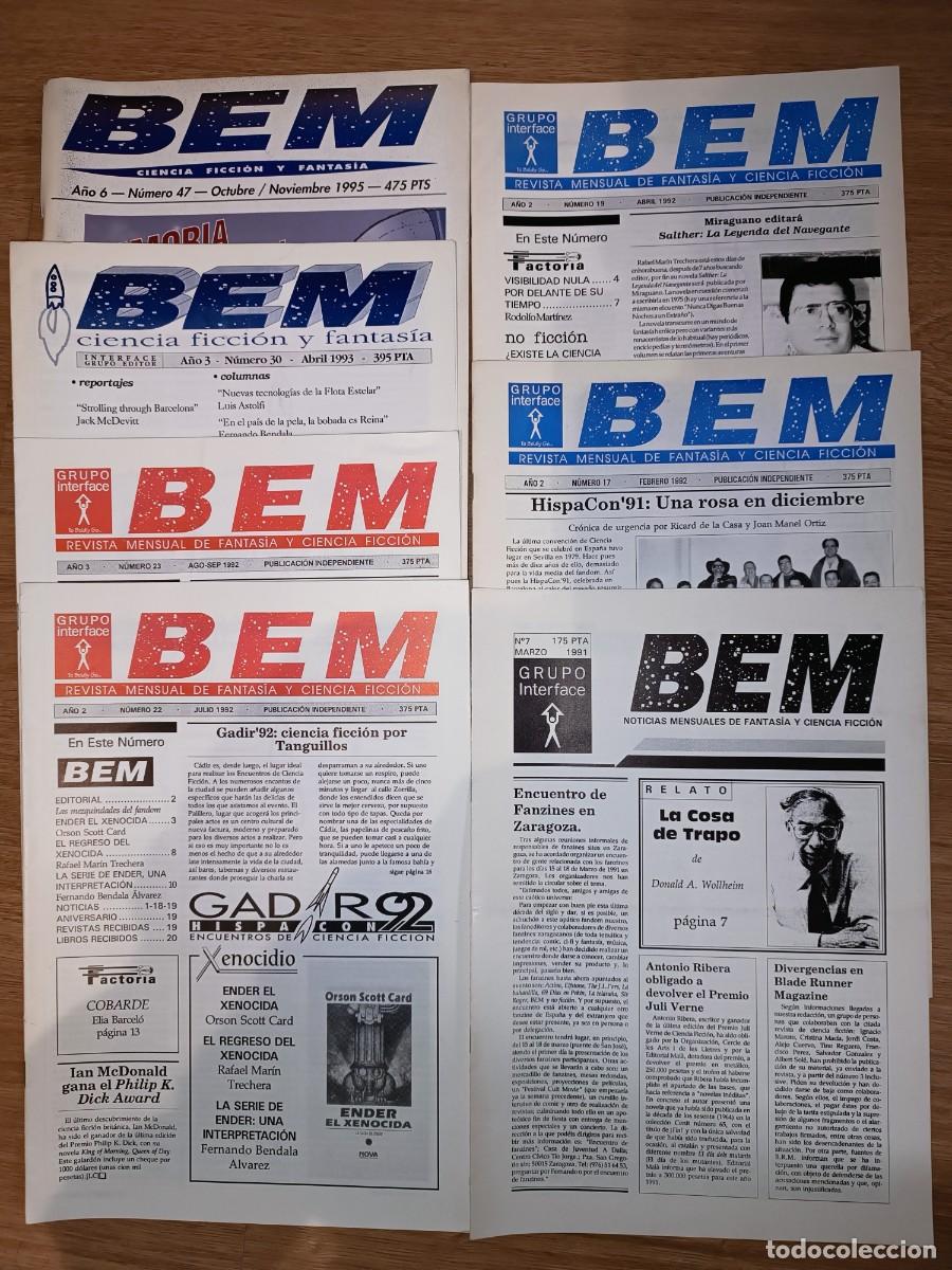 Libros de segunda mano: BEM. REVISTA DE CIENCIA FICCI&Oacute;N Y FANTAS&Iacute;A. N&ordm;: 7, 17, 19, 22, 23, 30, 47. Reservado