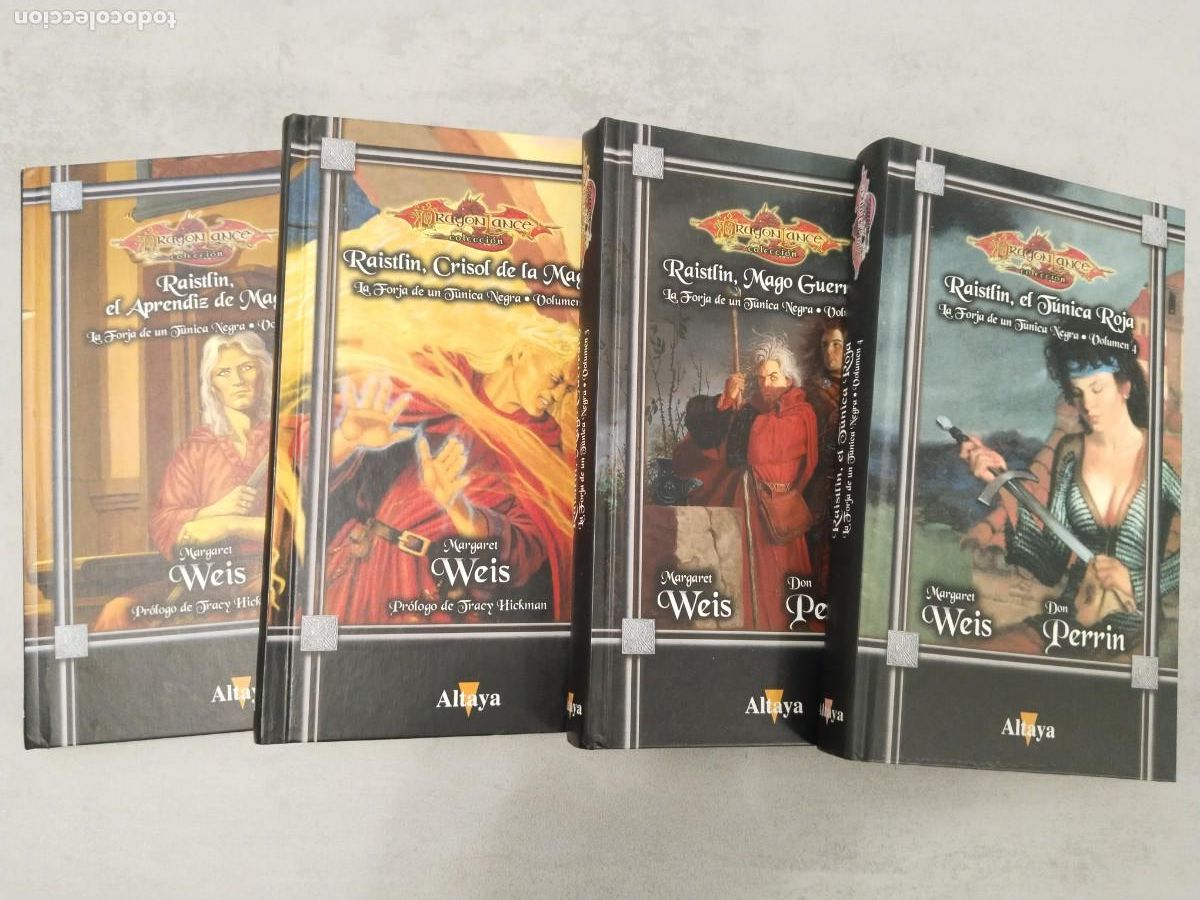 Libros de segunda mano: LA FORJA DE UN TUNICA NEGRA, 4 TOMOS COMPLETA, RAISTLIN DRAGONLANCE ALTAYA TAPA DURA