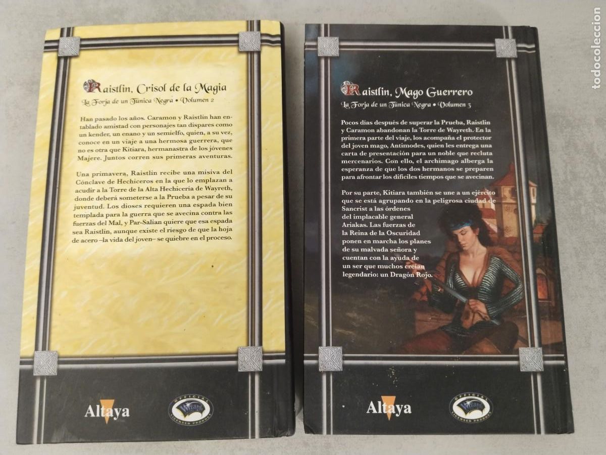 Libros de segunda mano: LA FORJA DE UN TUNICA NEGRA 2 3, RAISTLIN CRISOL MAGIA MAGO GUERRERO DRAGONLANCE ALTAYA
