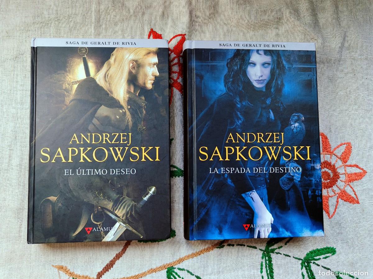 Libros de segunda mano: &Uacute;ltimo deseo y espada destino. Geralt de Rivia 1 y 2. Sapkowski. Alamut. Tapa dura.