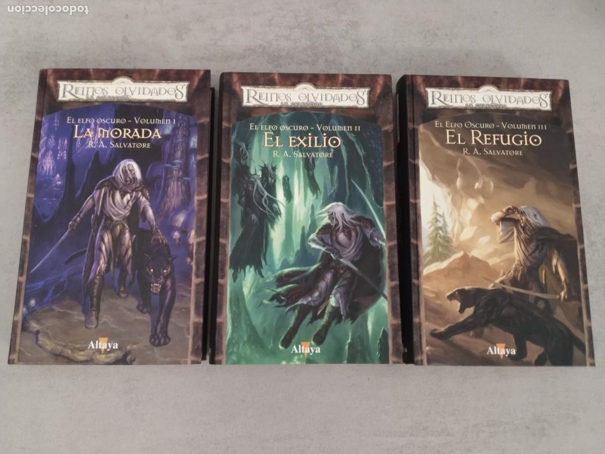 Libros de segunda mano: TRILOGIA EL ELFO OSCURO COMPLETA, REINOS OLVIDADOS, LA MORADA EXILIO REFUGIO, ALTAYA TAPA DURA