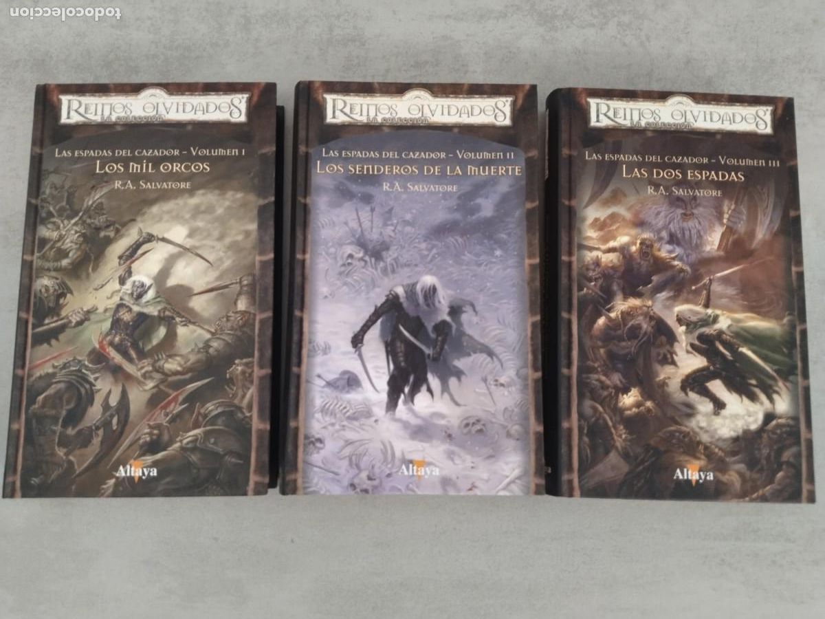 Libros de segunda mano: TRILOGIA LAS ESPADAS DEL CAZADOR COMPLETA, ELFO OSCURO, REINOS OLVIDADOS, ALTAYA TAPA DURA