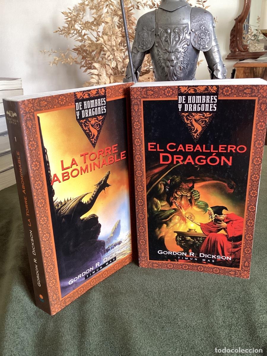 Libros de segunda mano: DE HOMBRES Y DRAGONES: LA TORRE ABOMINABLE + EL CABALLERO DRAGON - GORDON R, DICKSON (TIMUN MAS