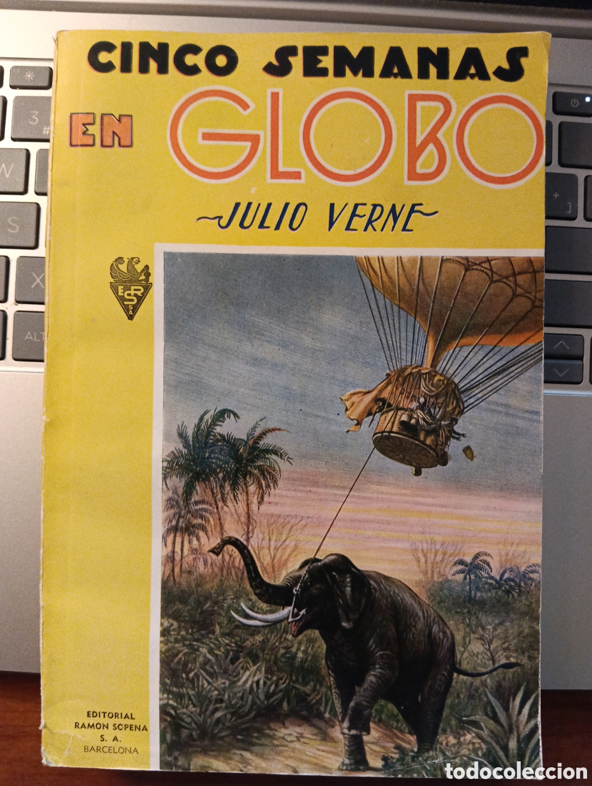 Libros de segunda mano: Cinco semanas en globo, julio Verne, editorial Sopena