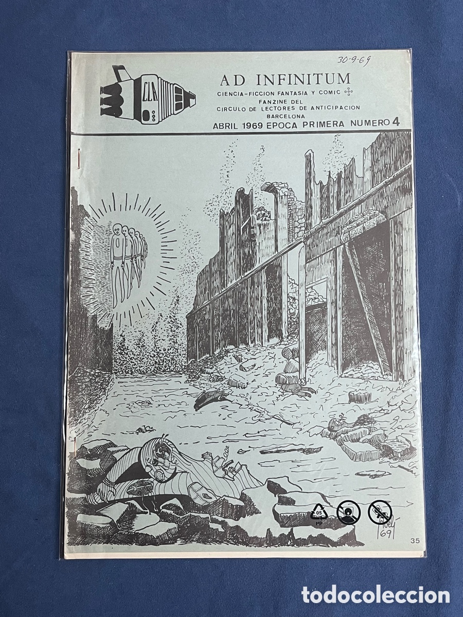 Libros de segunda mano: Ad Infinitum 4. Fanzine del C&iacute;rculo de Lectores de Anticipaci&oacute;n CLA. Abril 1969 [Bolet&iacute;n, Fancine]