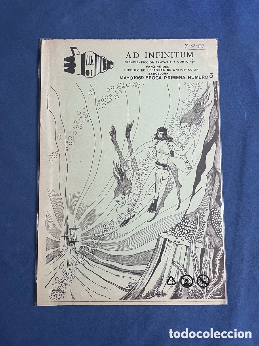 Libros de segunda mano: Ad Infinitum 5. Fanzine del C&iacute;rculo de Lectores de Anticipaci&oacute;n CLA. Mayo 1969 [Bolet&iacute;n, Fancine]