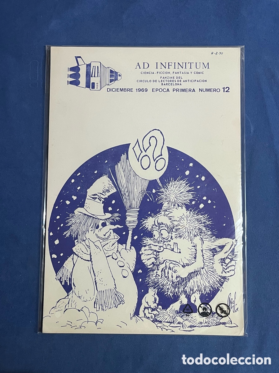 Libros de segunda mano: Ad Infinitum 12. Fanzine del C&iacute;rculo de Lectores de Anticipaci&oacute;n CLA diciembre 1969 [Bolet&iacute;n Fancine