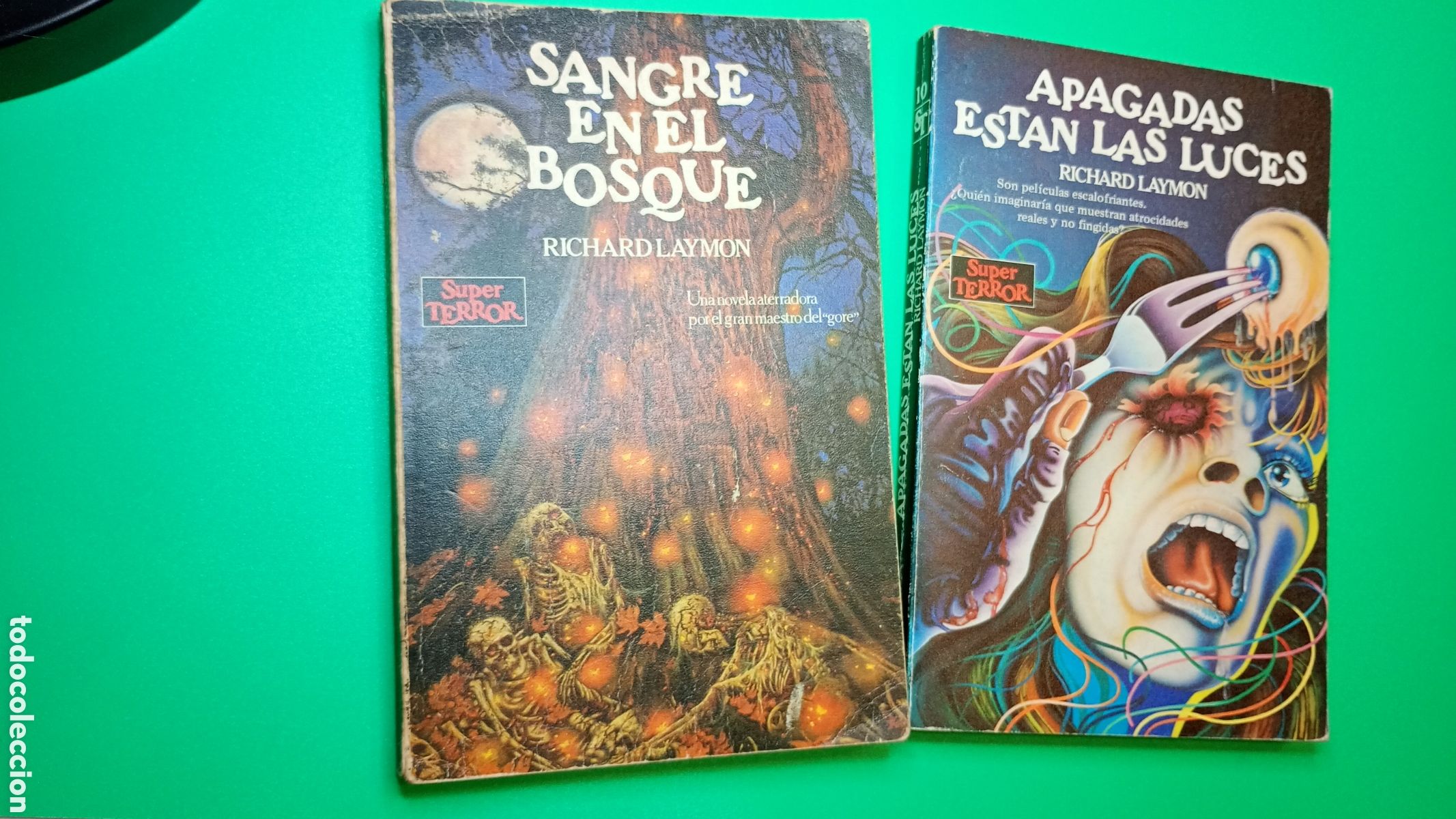 Libros de segunda mano: 2 t&iacute;tulos Richard Laymon, Apagadas est&aacute;n las luces y Sangre en el bosque. Superterror Mart&iacute;nez Roca