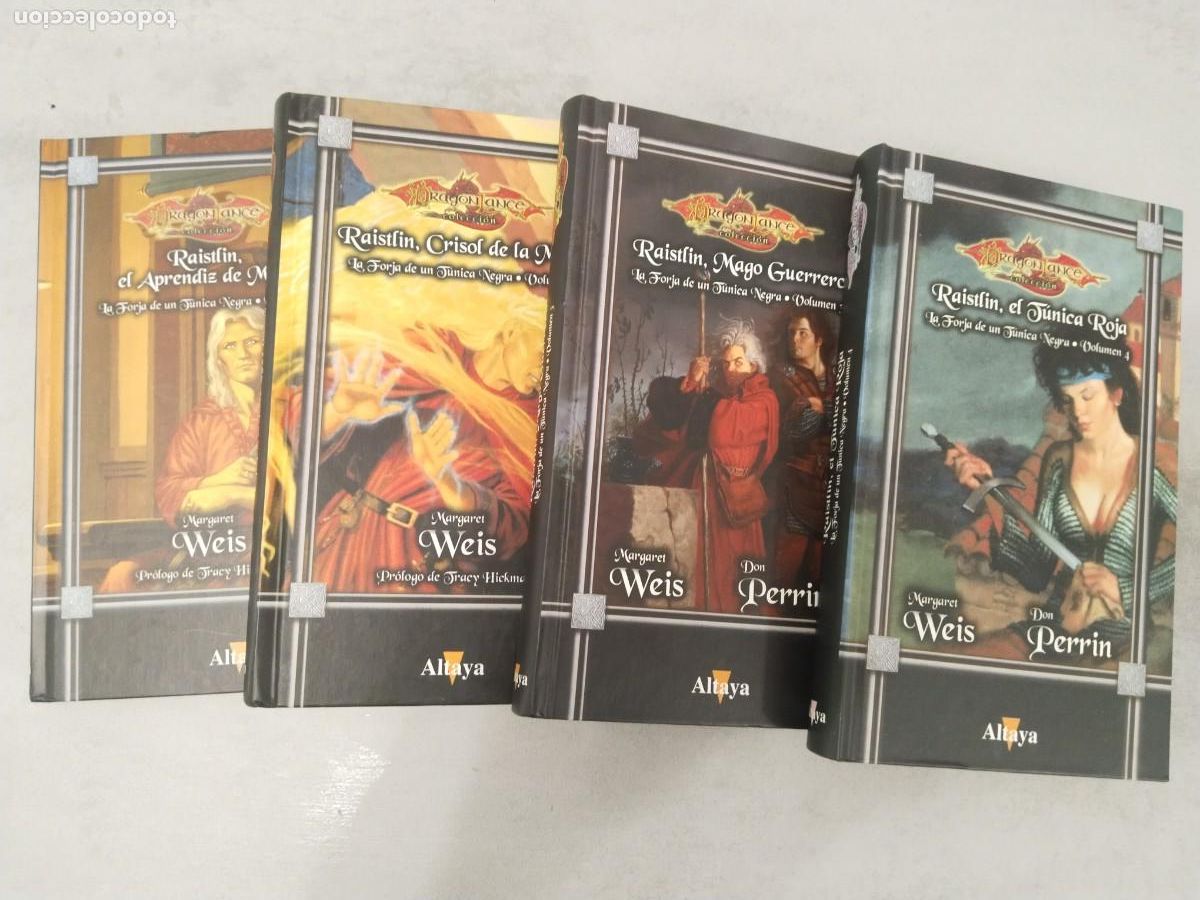 Libros de segunda mano: LA FORJA DE UN TUNICA NEGRA, 4 TOMOS COMPLETA, RAISTLIN DRAGONLANCE ALTAYA TAPA DURA
