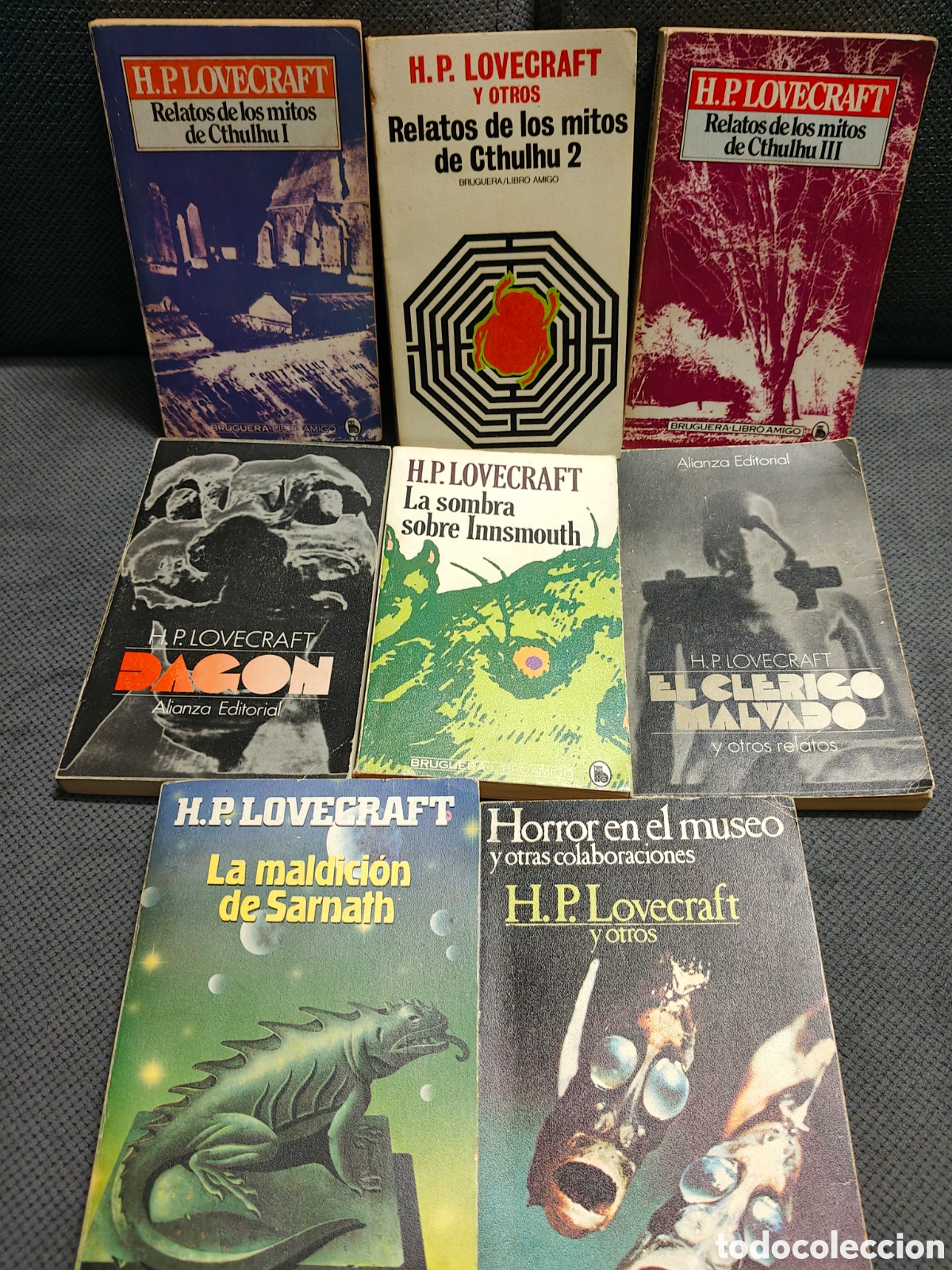 Libros de segunda mano: Lote de 8 libros de H.P.Lovecraft.