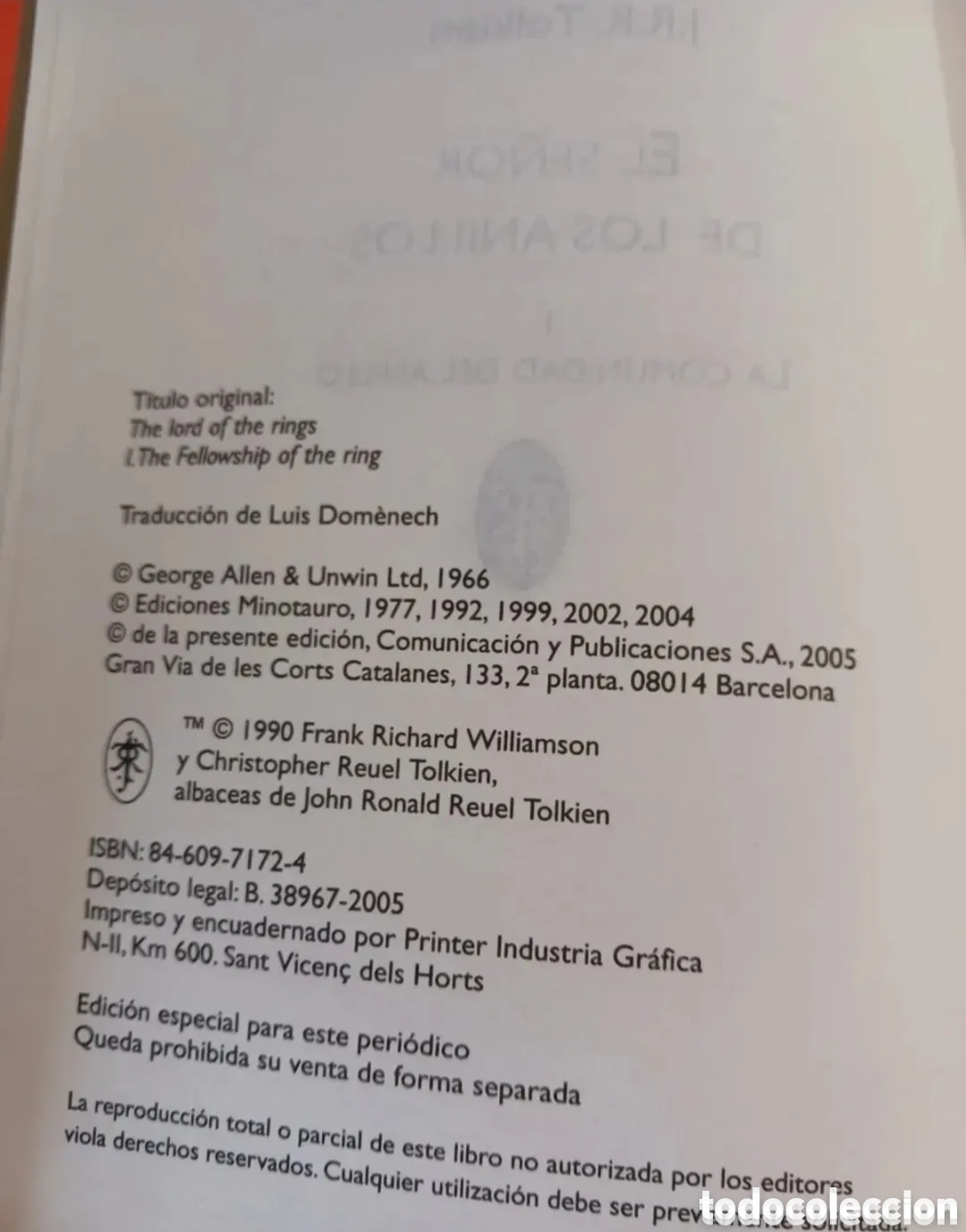 Libros de segunda mano: Libro El Se&ntilde;or de los anillos. - Foto 2