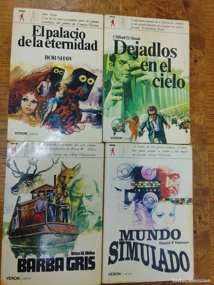 Libros de segunda mano: LUNES HASTA 12h - Lote 4 CF Ver&oacute;n Editor - Mundo Simulado + Shaw + Simak + Aldiss