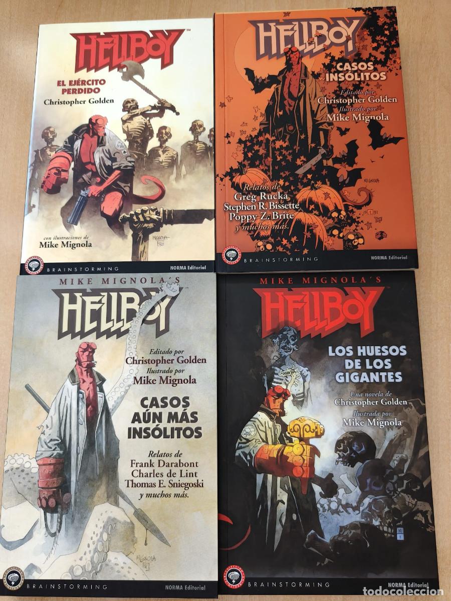 Libros de segunda mano: 4 Novelas HELLBOY - EL EJ&Eacute;RCITO PERDIDO - CASOS (AUN M&Aacute;S) INS&Oacute;LITOS - LOS HUESOS DE LOS GIGANTES