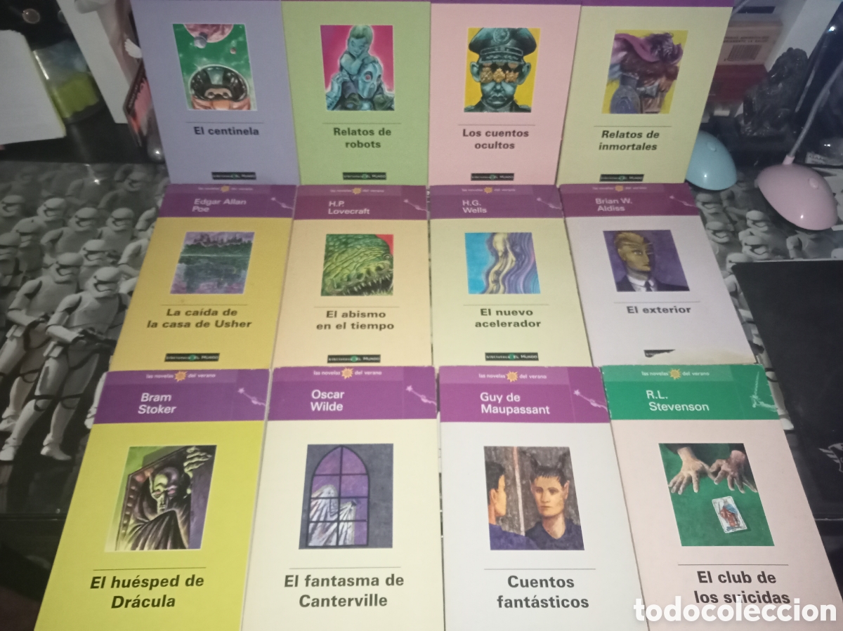 Livros em segunda m&atilde;o: Biblioteca el mundo asimov Bram stoker Poe Wells Lovecraft las novelas del verano