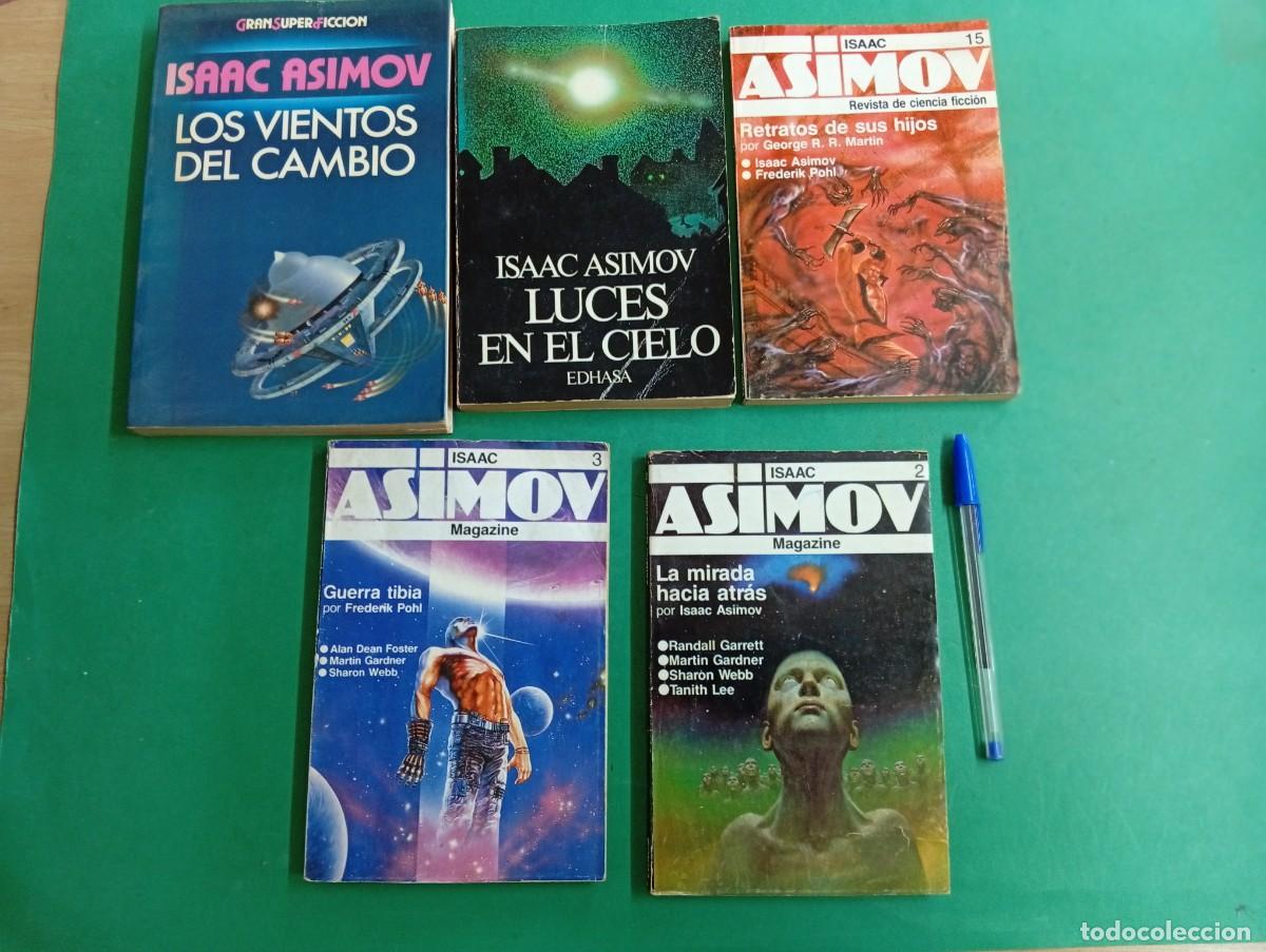 Libros de segunda mano: Lote de 5 antiguos libros de ciencia ficci&oacute;n de Isaac Asimov.
