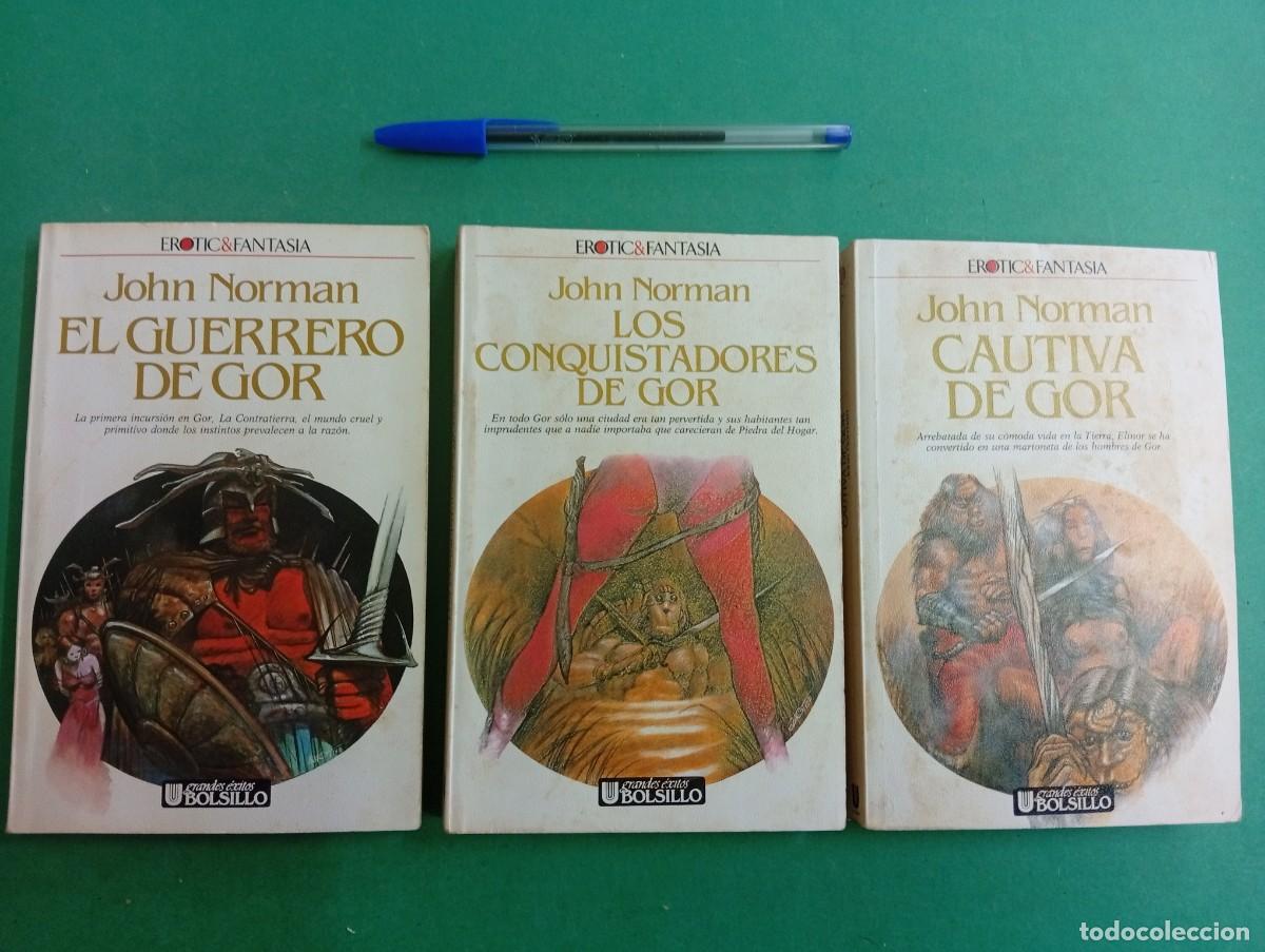 Libros de segunda mano: Lote de 3 antiguos libros de ciencia ficci&oacute;n. John Norman. Saga Gor. El Guerrero de Gor, ...
