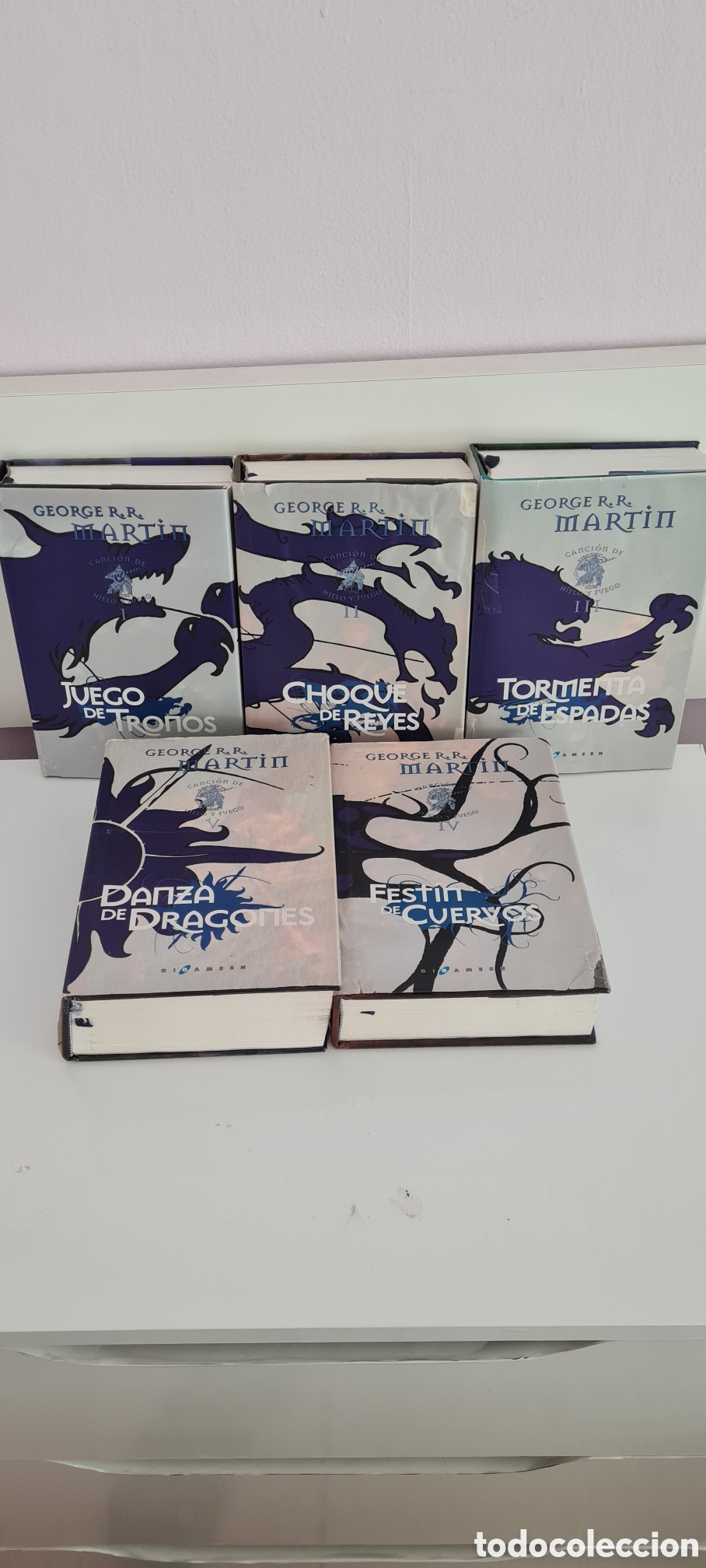 Libros de segunda mano: Canci&oacute;n Hielo y Fuego 5 libros Gigamesh tapa dura descatalogados