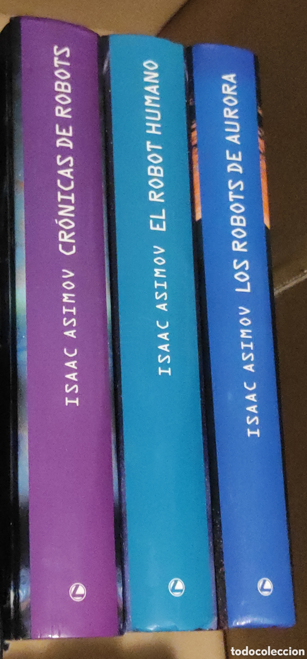 Libros de segunda mano: Lote de Isaac Asimov. El robot humano, Los robots de Aurora y Cr&oacute;nicas de Robots
