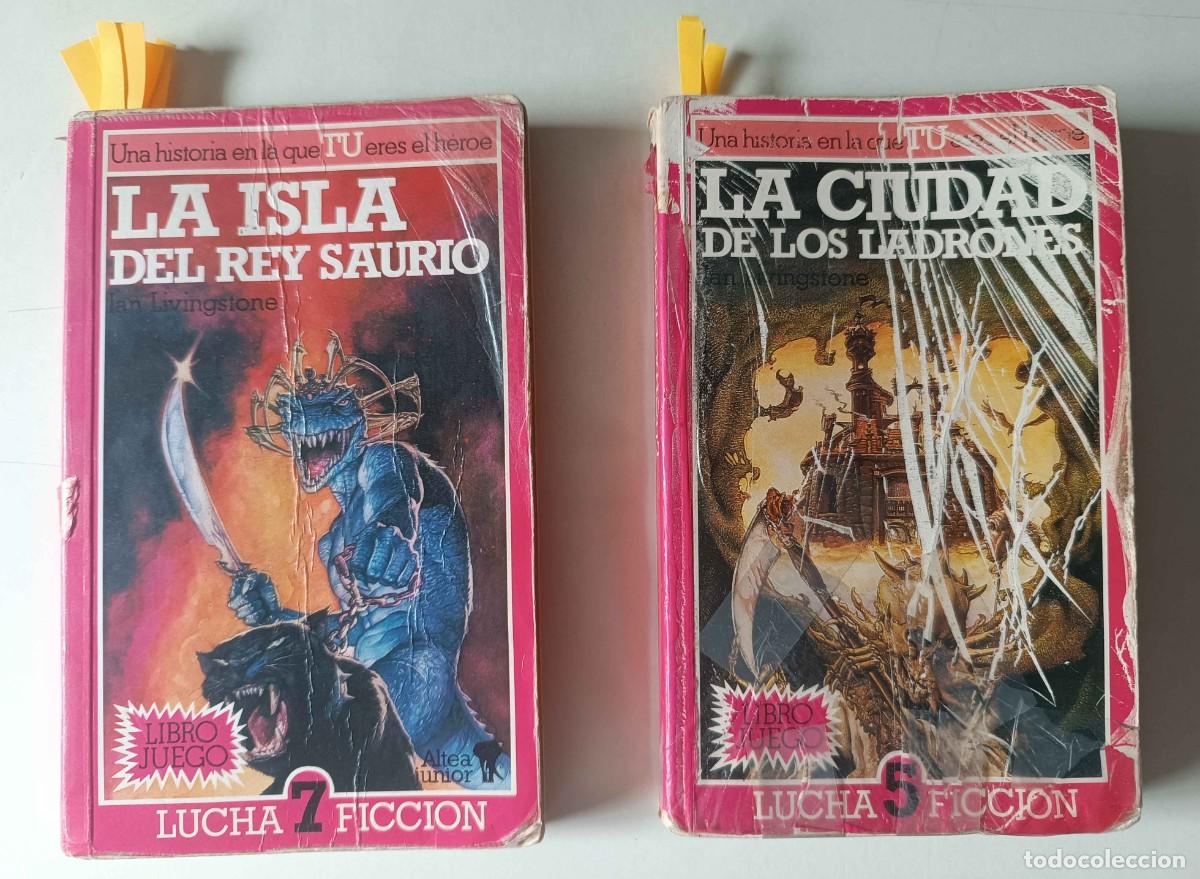 Libros de segunda mano: INCOMPLETOS Lote 2 Libro Juego Lucha ficci&oacute;n 5 y 7 Rol Altea Junior Ian Livingstone 1986 Rey Saurio
