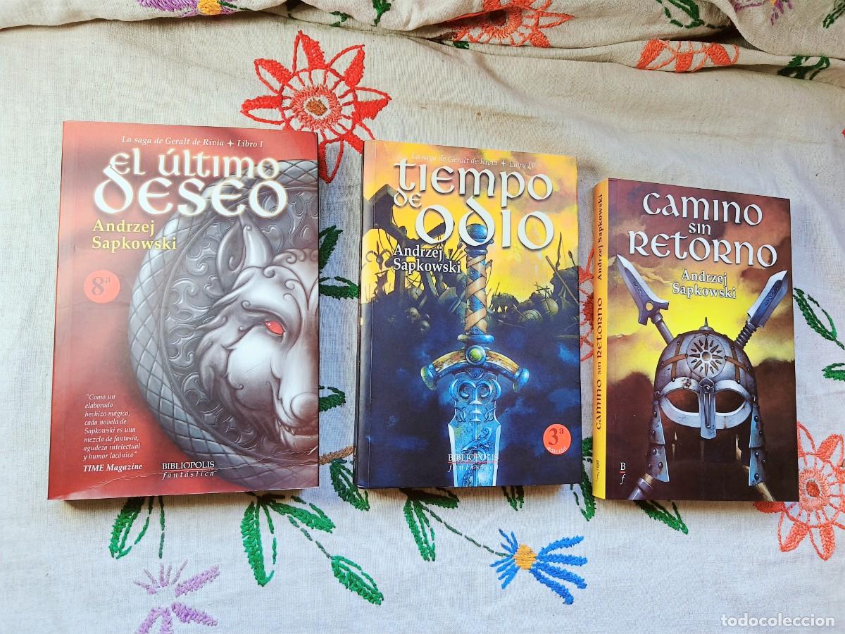 Libros de segunda mano: Ultimo Deseo, Tiempo Odio y Camino Retono. Geralt Rivia. Andrzej Sapkowski. Alamut.