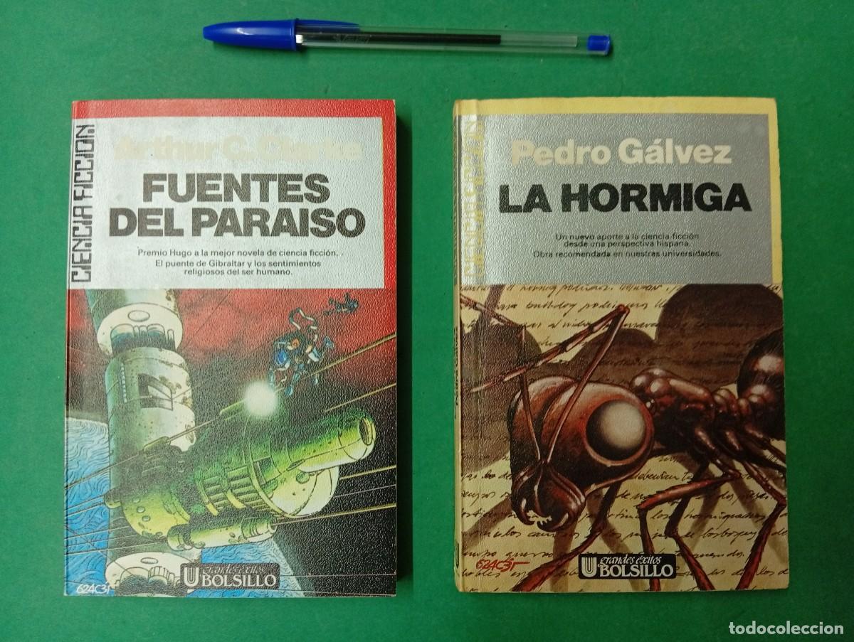 Libros de segunda mano: Lote de 2 antiguos libros de ciencia ficci&oacute;n. La Hormiga y Fuentes del Para&iacute;so.