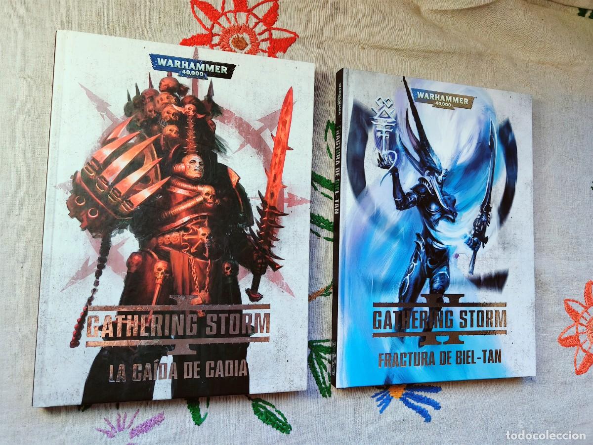 Libros de segunda mano: Warhammer 40000. Gathering Storm, libro I- La Ca&iacute;da Cadia y II-Fractura Biel-Tan.