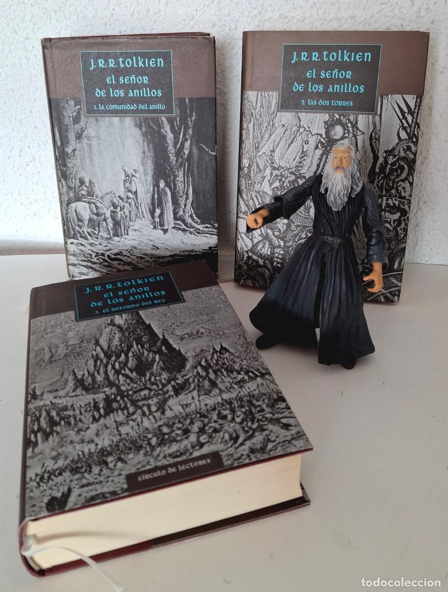 Gebrauchte B&uuml;cher: El Se&ntilde;or de los Anillos J. R. R. Tolkien Tomos 1 2 y 3 C&iacute;rculo de Lectores regalo figura Gandalf