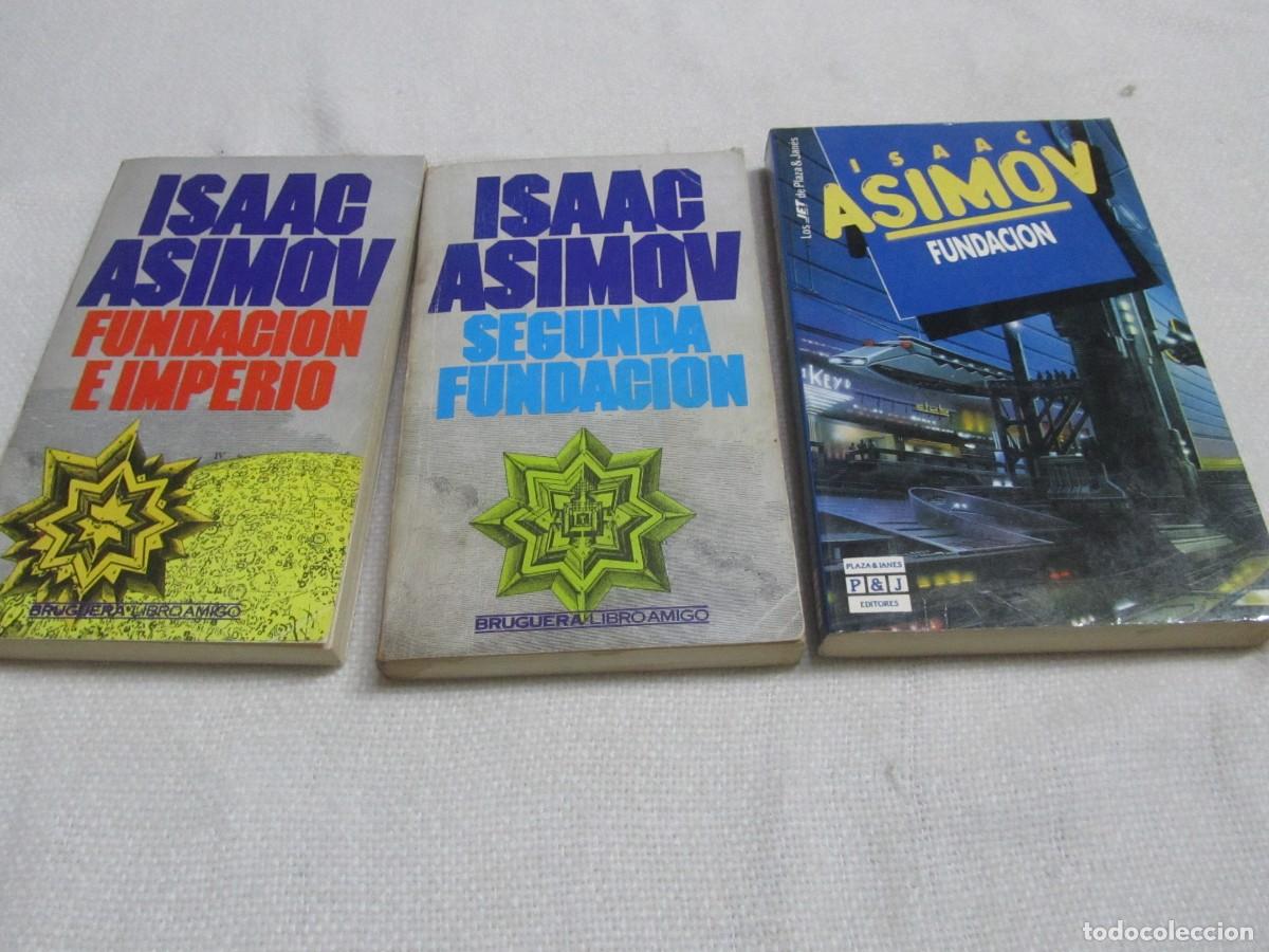 Libros de segunda mano: FUNDACION,SEGUNDA FUNDACION Y FUNDACION E IMPERIO, ISAAC ASIMOV, TRES VOLUMENES,EDITORIAL BRUGUERA