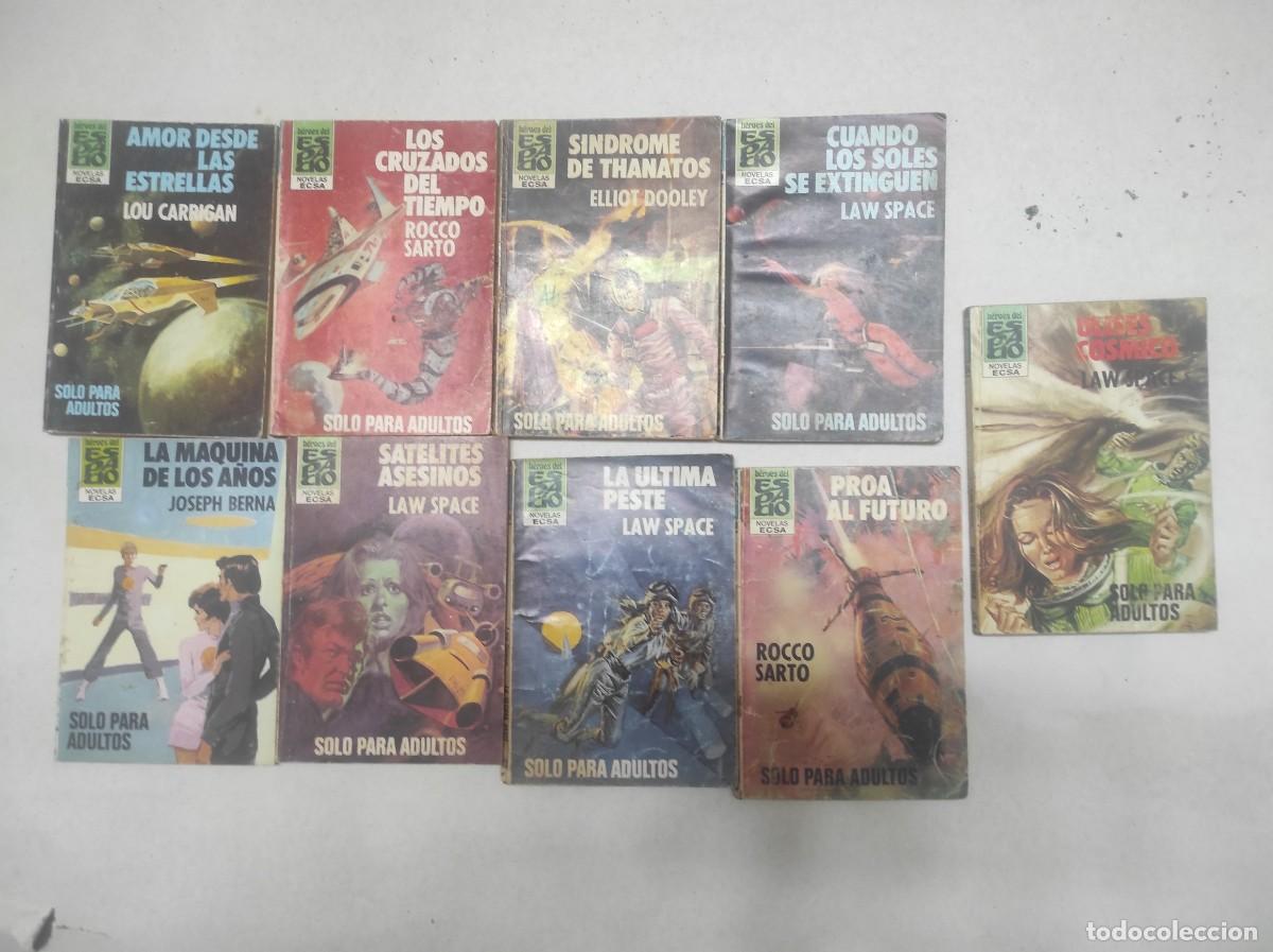 Libros de segunda mano: lote 9 NOVELAS HEROES DEL ESPACIO, bolsilibros Bruguera, numeros en la 2&ordf; foto, algunas lomo t