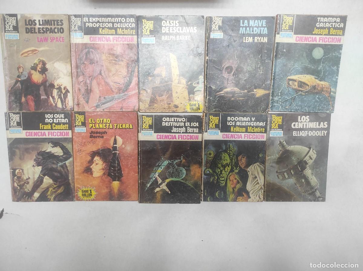 Libros de segunda mano: lote 10 NOVELAS FUTURO, bolsilibros Bruguera, numeros en la 2&ordf; foto algunas lomo tocado