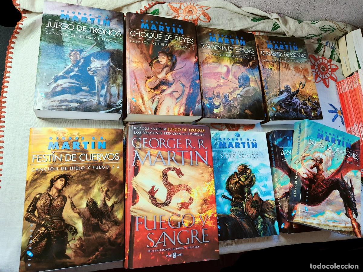 Libros de segunda mano: Colecci&oacute;n Canci&oacute;n Hielo y Fuego completa, Fuego sangre y Caballero siete Reinos. Juego Tronos.