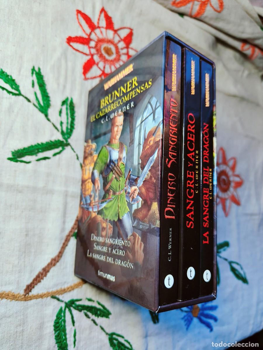 Libros de segunda mano: Trilog&iacute;a Brunner Cazarrecompensas. Dinero Sangriento, Sangre y acero, dragon. Werner. Timun.