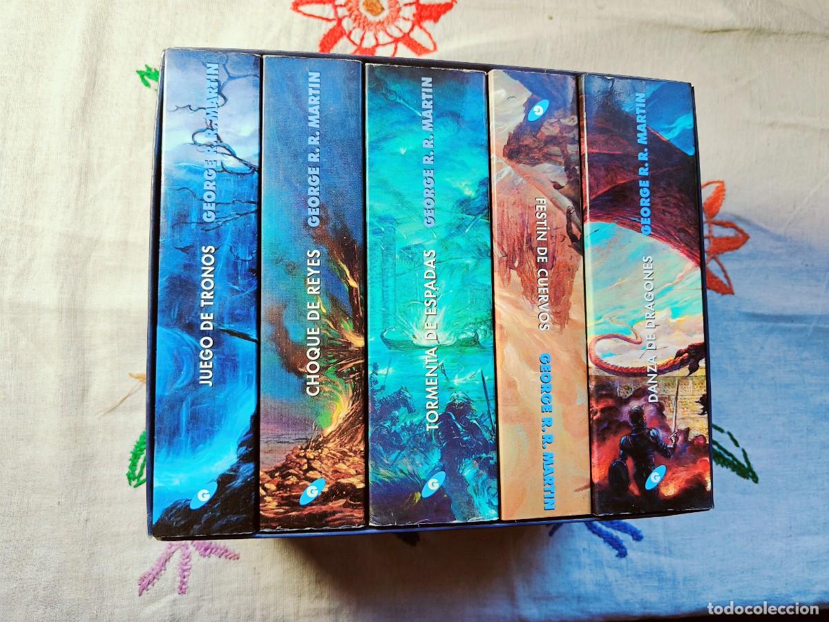 Libros de segunda mano: Colecci&oacute;n Estuche exclusivo lujo Juego Tronos. Ed Omnium 19cm. Gigamesh. Danza dragones.