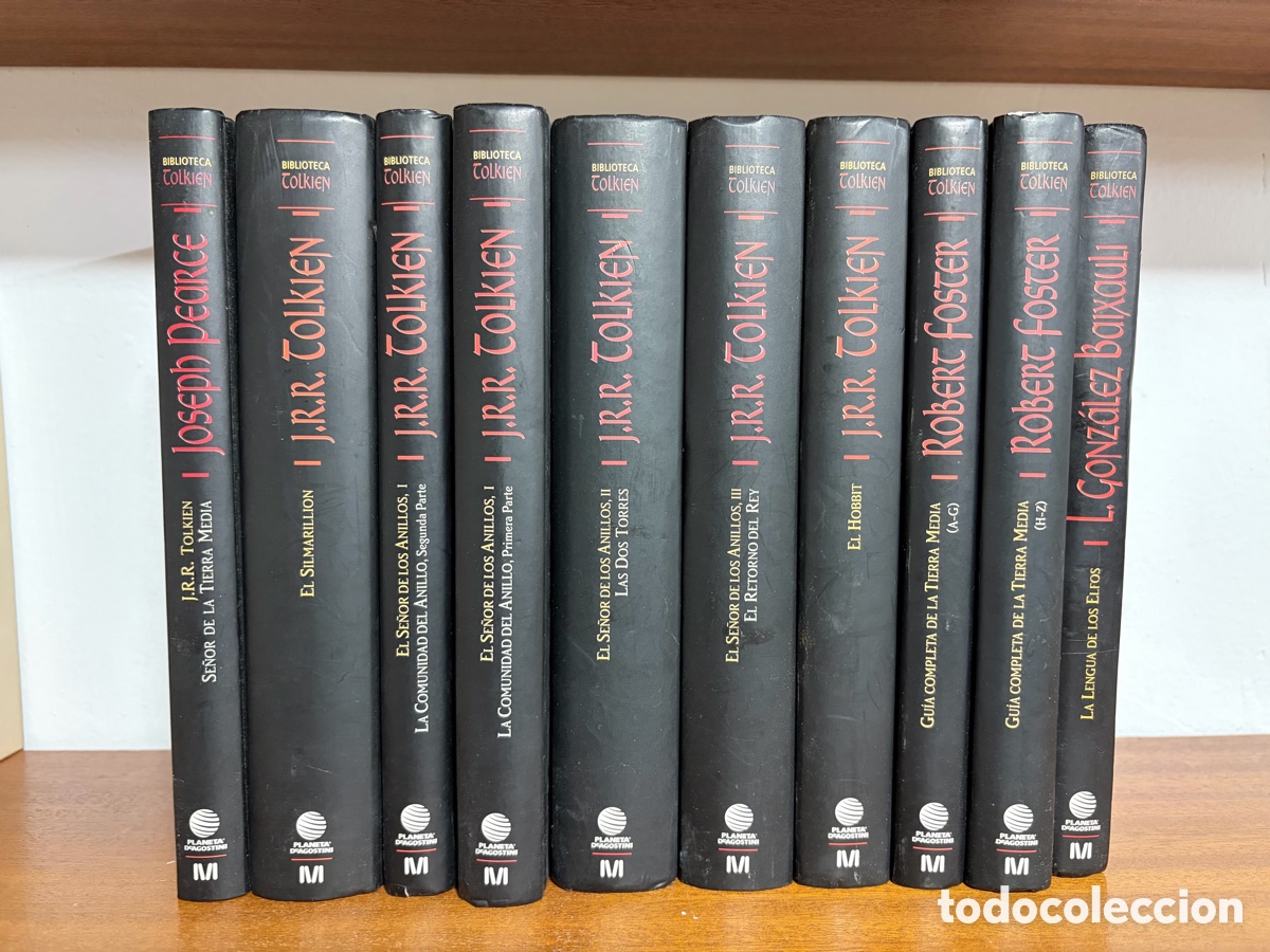 Libros de segunda mano: Lote de libros biblioteca Tolkien, el se&ntilde;or de los anullos, hobbit, silmarillion, lengua elfos