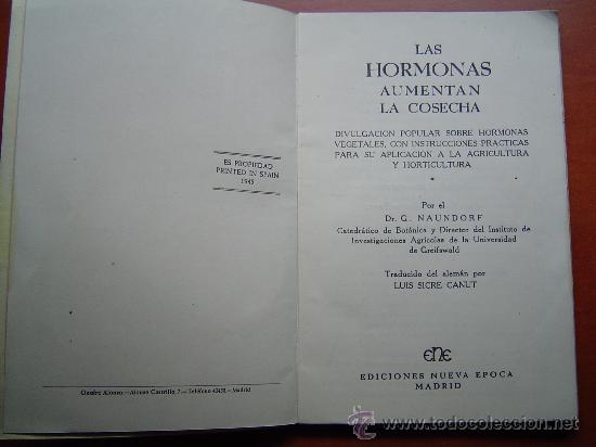 Libros de segunda mano de ciencias: Libro Las Hormonas Aumentan La Cosecha. - Foto 2