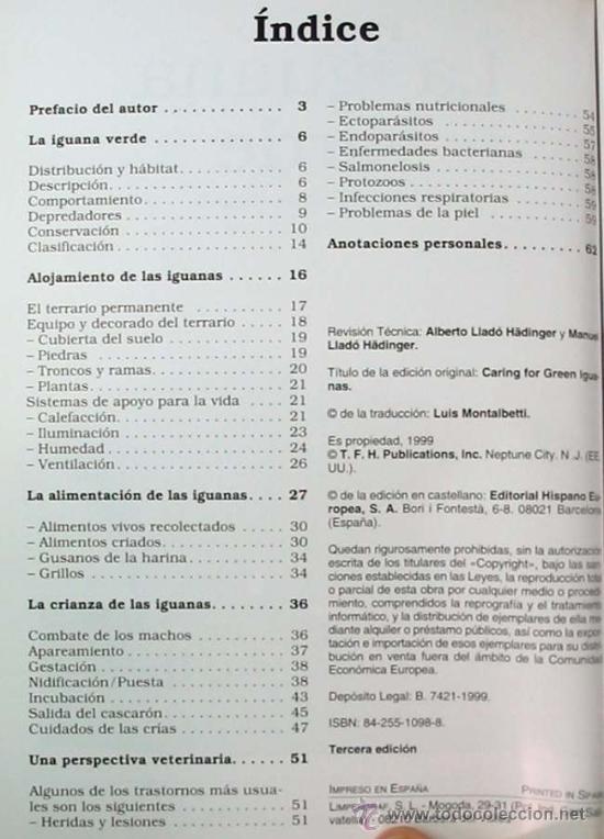 Libros de segunda mano: LA IGUANA VERDE - SELECCI&Oacute;N, CUIDADOS Y CRIANZA - 1999 - Foto 2