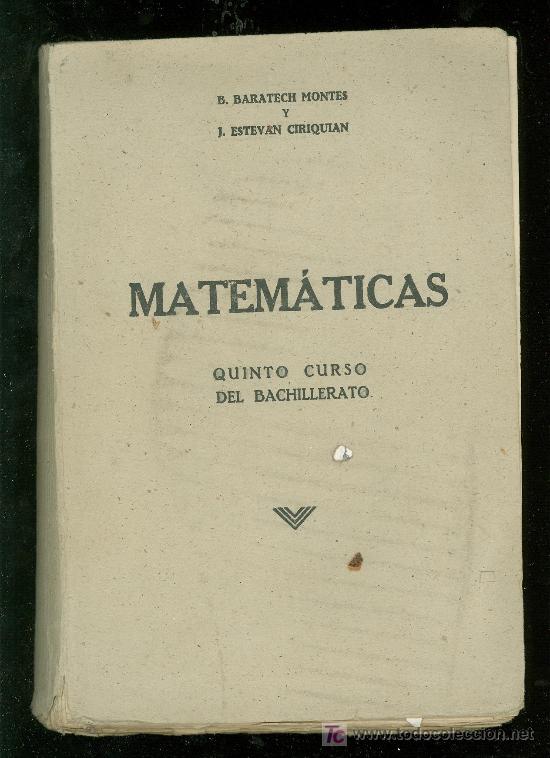 Libros de segunda mano de ciencias: MATEMATICAS. QUINTO CURSO DE BACHILLERATO. LIBRERIA GENERAL. 1942. - Foto 1